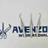 Complete 3-piece Heidbrink dental root elevator set displaying left, right, and straight tips