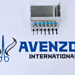 Front view of Avenzor dental implant drill kit held in gloved hand.