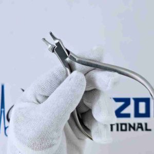 Close-up of a tear drop punch plier highlighting its specialized cutting tip and joint.