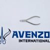 Professional stainless steel micro ring hair extension application pliers displayed on white surface