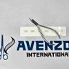 Premium stainless steel dental orthodontic pliers displayed on white surface with Avenzor branding.