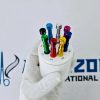 Avenzor color-coded dental implant prosthetic drivers in circular holder.